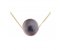 Illusion set round shape freshwater cultured black pearl pendant side