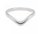 Modern wishbone curved shaped wedding band angle view