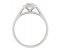 Classic rubover Emerald cut and round diamond halo cluster ring side view