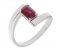 Troy modern emerald cut ruby crossover ring main image