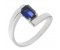 Troy modern emerald cut blue sapphire crossover ring main image