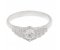 Art Deco hexagon round brilliant cut diamond engagement ring angle view