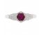 Art Deco hexagon round ruby ring top view