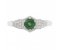 Art deco hexagon round emerald ring top view