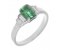 Art deco emerald cut emerald and four baguette cut diamond ring main image