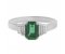 Art deco emerald cut emerald and four baguette cut diamond ring top view