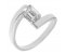 Troy modern emerald cut diamond crossover ring main image