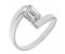 Troy modern emerald cut diamond crossover ring main image