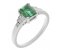 Art deco emerald cut emerald and baguette diamond ring main image