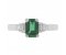 Art deco emerald cut emerald and baguette diamond ring top view
