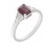 Art deco emerald cut ruby and baguette diamond ring main image