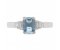 Art deco emerald cut aquamarine and baguette diamond ring top view