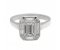 Law art deco emerald cut diamond and halo cluster ring top view