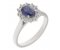 Crystal oval blue sapphire and diamond halo cluster ring main image