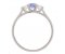 Vienna round blue sapphire and diamond trilogy ring side view