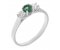 Vienna round emerald and round diamond trilogy ring