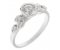 Rose bud round brilliant cut diamond leaf set engagement ring main