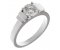 Art deco step round brilliant cut diamond solitaire engagement ring main