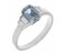 Art deco emerald cut aquamarine and four baguette cut diamond ring main image