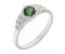 Art deco hexagon round emerald and diamond ring