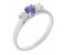 Vienna round blue sapphire and round diamond trilogy ring