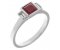 Savoy art deco square ruby and baguette diamond ring
