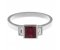 Savoy art deco square ruby and baguette diamond ring angle