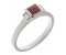 Savoy art deco square ruby and baguette diamond ring small