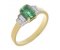Art deco emerald cut emerald and four baguette cut diamond ring alt