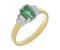 Art deco emerald cut emerald and four baguette cut diamond ring alt1