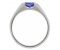 Maya modern oval shape blue sapphire solitaire ring side view