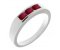 Classic channel set round ruby trilogy ring