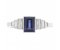 Art deco rubover baguette cut blue sapphire and baguette diamond ring top view