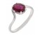 Modern oval ruby crossover solitaire ring