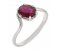 Modern oval ruby crossover solitaire ring