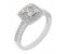 Chloe princess cut and round diamond halo cluster engagement ring