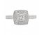 Chloe princess cut and round diamond halo cluster engagement ring top view