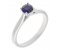 Kiss style round blue sapphire solitaire ring