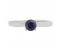 Kiss style round blue sapphire solitaire ring top view
