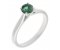 Kiss style round emerald solitaire ring