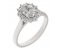 Crystal oval cut diamond and round diamond halo cluster ring