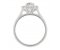 Crystal oval cut diamond and round diamond halo cluster ring side view