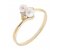 Delicate dual round pearl and diamond crossover ring