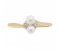 Delicate dual round pearl and diamond crossover ring top view