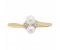 Delicate dual round pearl and diamond crossover ring top view