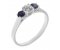 Vienna round brilliant cut diamond and blue sapphire trilogy ring