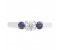 Vienna round brilliant cut diamond and blue sapphire trilogy ring top view