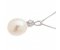 Oval freshwater cultured pearl and round brilliant cut diamond pendant side