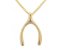 Classic wishbone style designer pendant yellow gold