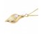 Calla lily round pearl designer pendant side angle